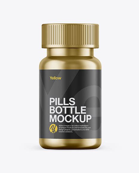 Download Free Metallic Pills Bottle Mockup - Front View PSD Generator