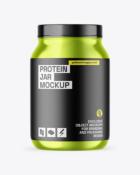 Download Free Metallic Protein Jar Mockup PSD Generator
