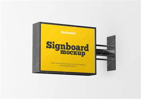 Download Free Metallic Rectangular Signboard Mockup TIFF PSD Yellowimages