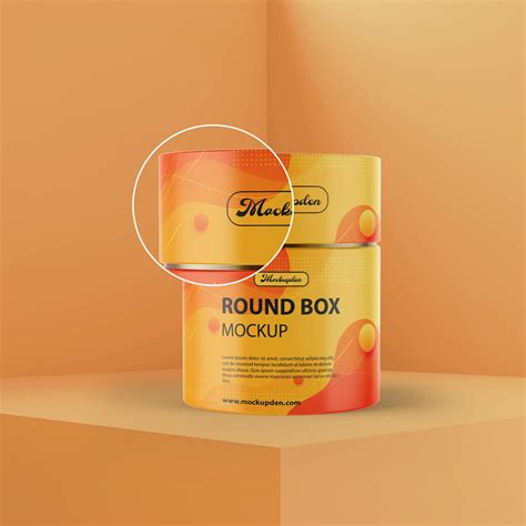 Download Free Metallic Round Box Mockup PSD Mockup Templates