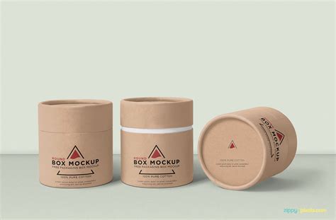 Download Free Metallic Round Box Mockup PSD Yellowimages