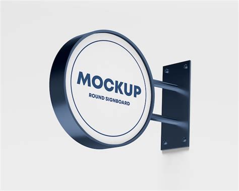 Download Free Metallic Round Signboard Mockup PSD Placeit PSD Files