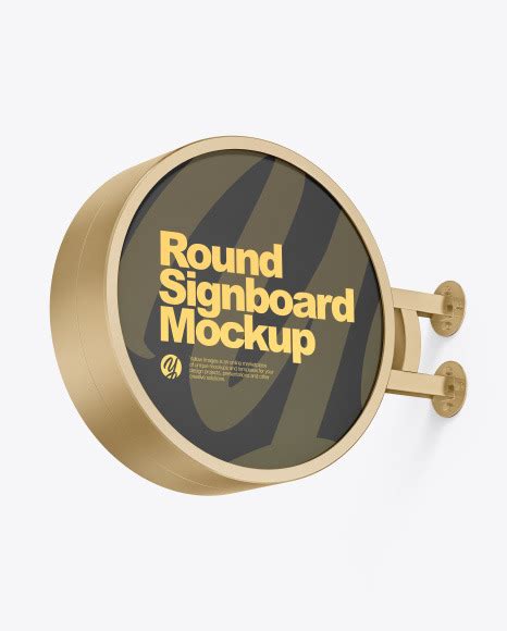 Download Free Metallic Round Signboard Mockup TIFF PSD Generator
