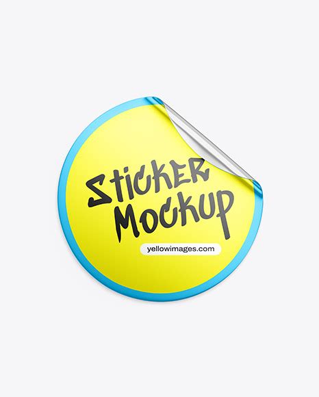 Download Free Metallic Round Sticker Mockup PSD Yellowimages