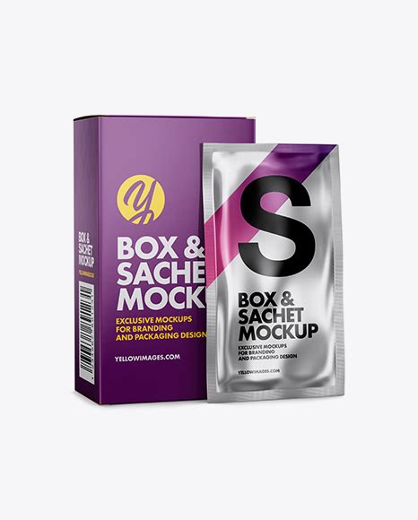 Download Free Metallic Sachet Mockup - Half Side View PSD Generator