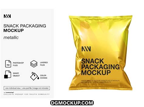 Download Free Metallic Snack Pack Mockup PSD Object Mockups Free PSD Mockups