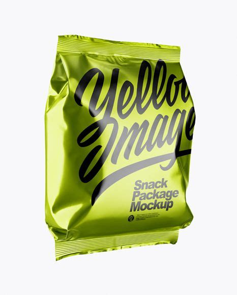 Download Free Metallic Snack Package - Half Side View PSD Yellowimages