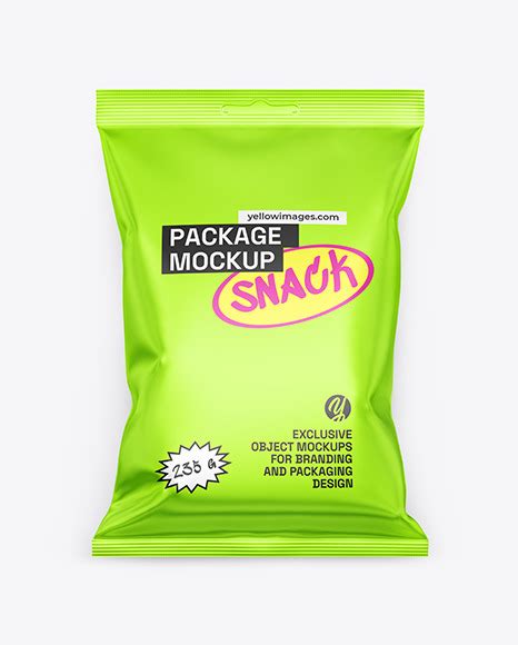 Download Free Metallic Snack Package Mockup TIFF PSD Generator