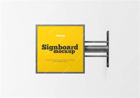 Download Free Metallic Square Signboard Mockup PSD Generator