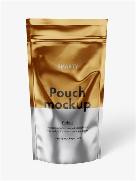 Download Free Metallic Stand-Up Pouch Mockup PSD Object Mockups