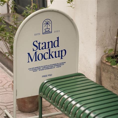 Download Free Metallic Street Stand Mockup PSD Generator