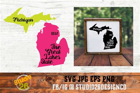 Download Free Michigan - State Nickname & EST Year - 2 Files - SVG PNG EPS For Cricut