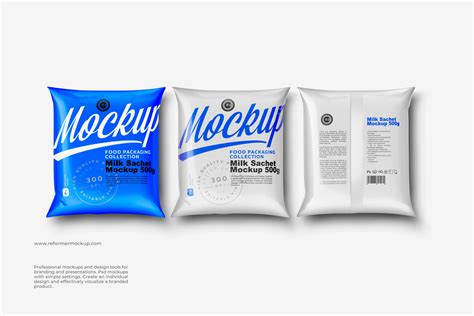 Download Free Milk Sachet Mockup PSD Generator