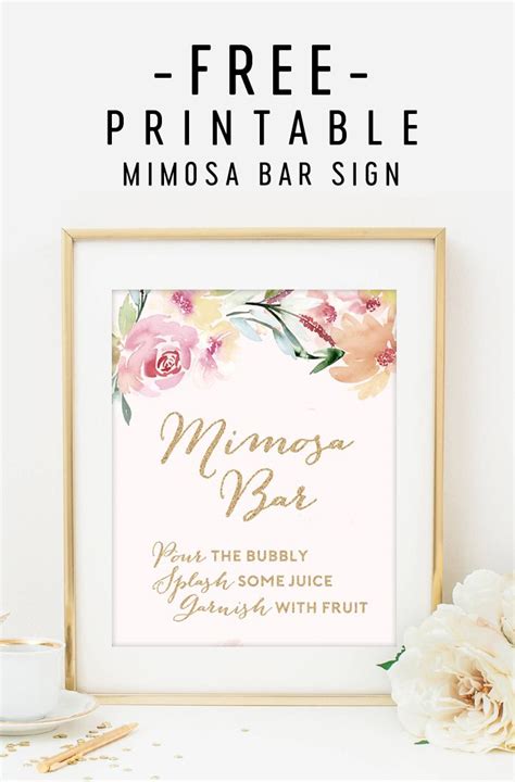 Free Mimosa Bar Printables