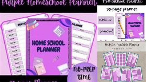 Download Free Mini Home School Planner (Purple)- Commercial Use DXF Files