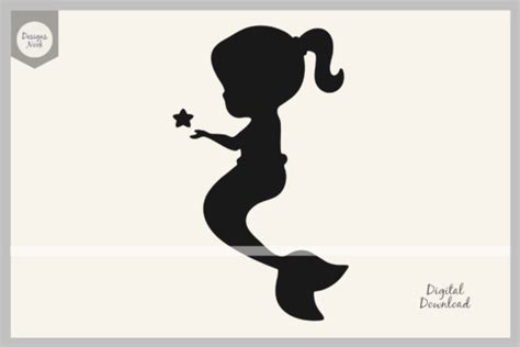 Download Free Mini Mermaid Silhouette For Crafts