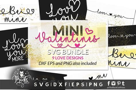 Download Free Mini Valentines bundle SVG DXF EPS Commercial Use