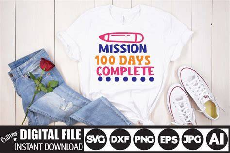 Download Free Mission 100 Days Complete SVG Cut File For Crafts