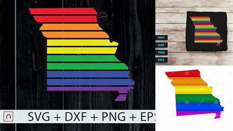 Download Free Missouri State-Map Rainbow-LGBT Pride DXF Files