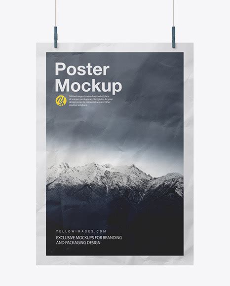Download Crumpled A2 Poster Mockup