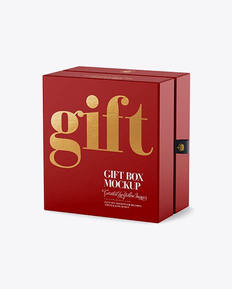 Download Matte Gift Box Mockup - Half Side View
