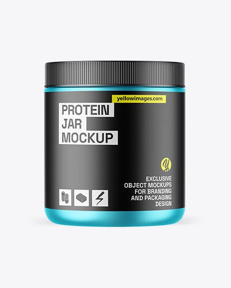 Download Matte Metallic Protein Jar Mockup