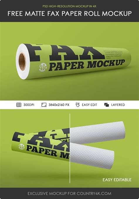 Download Matte Paper Roll Mockup