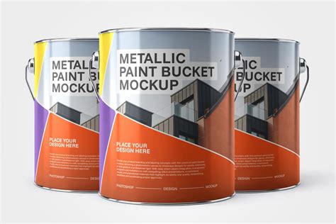 Download Metallic Paint Bucket Mockup