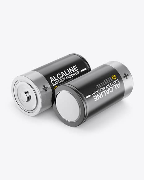 Download Two D Batteries - Half Side View