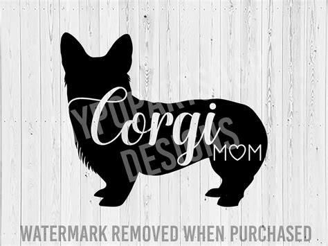 Download Free Mom Of A Corgi SVG Cut File DXF Files