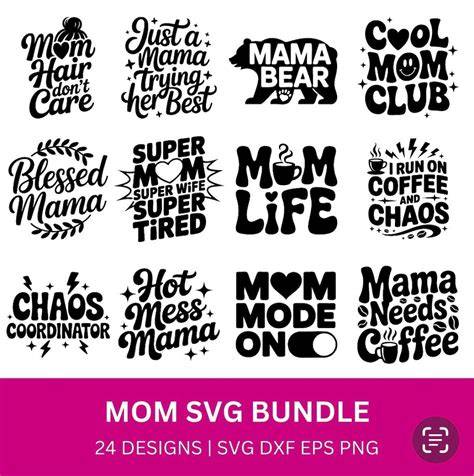 Download Free Mom Quotes SVG Bundle, Craft Designs Collection Cut File Silhouette DXF Files