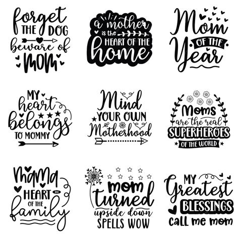 Download Free Mom SVG Bundle, Mom Quotes Files DXF Files