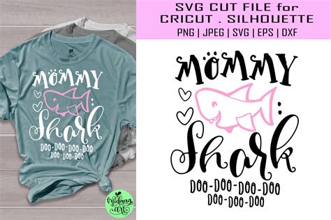 Download Free Mom Shark SVG Commercial Use