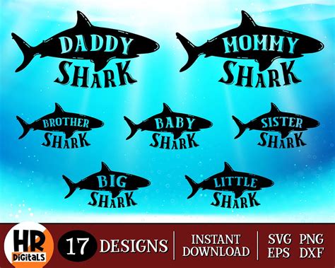 Download Free Mom Shark SVG Commercial Use DXF Files