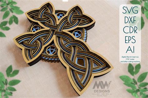 Download Free Monogram Celtic Cross - SVG, DXF, EPS Cut Files Files