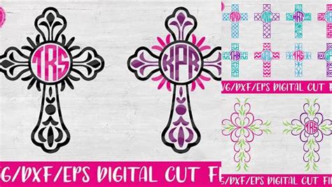 Download Free Monogram Crosses - SVG, DXF, EPS Cut Files For Crafts