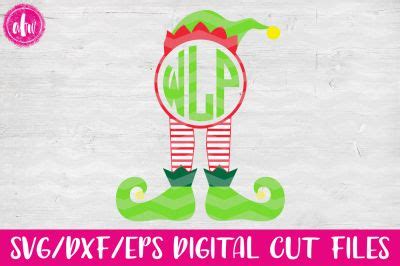 Download Free Monogram Elf - SVG, DXF, EPS Cut FIle DXF Files