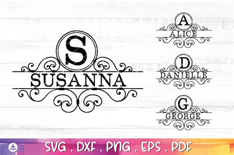 Download Free Monogram Frame Svg, Split Monogram Svg, Monogram Svg Files For Crafts