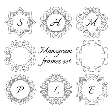 Download Free Monogram Frame set of 15 Easy Edite