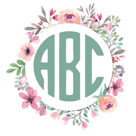 Download Free Monogram Frames set of 12 Printable