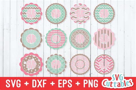 Download Free Monogram Frames set of 12 Silhouette DXF Files