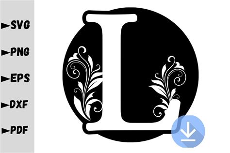 Download Free Monogram Letter L for Cricut Machine