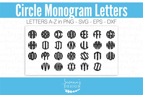 Download Free Monogram Letters SVG Circular DXF Files