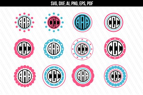 Download Free Monogram Letters SVG Circular Files DXF Files
