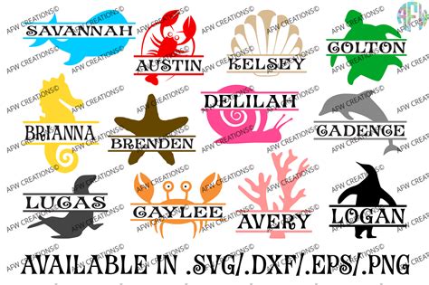 Download Free Monogram Ocean Animals - SVG, DXF, EPS Cut Files Commercial Use DXF Files