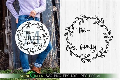 Download Free Monogram SVG - Family Monogram Frame Round Sign Commercial Use DXF Files