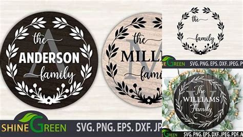 Download Free Monogram SVG - Family Monogram Frame Round Sign For Silhouette