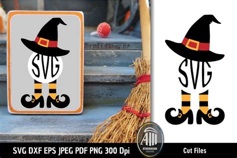 Download Free Monogram Witch Legs & Hat - SVG, DXF, EPS Cut Files For Cricut