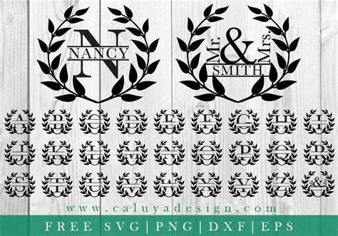 Download Free Monogram Wreath SVG DXF EPS PNG DXF Files