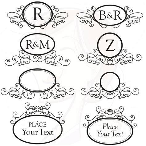Download Free Monogram frames set of 12 Commercial Use